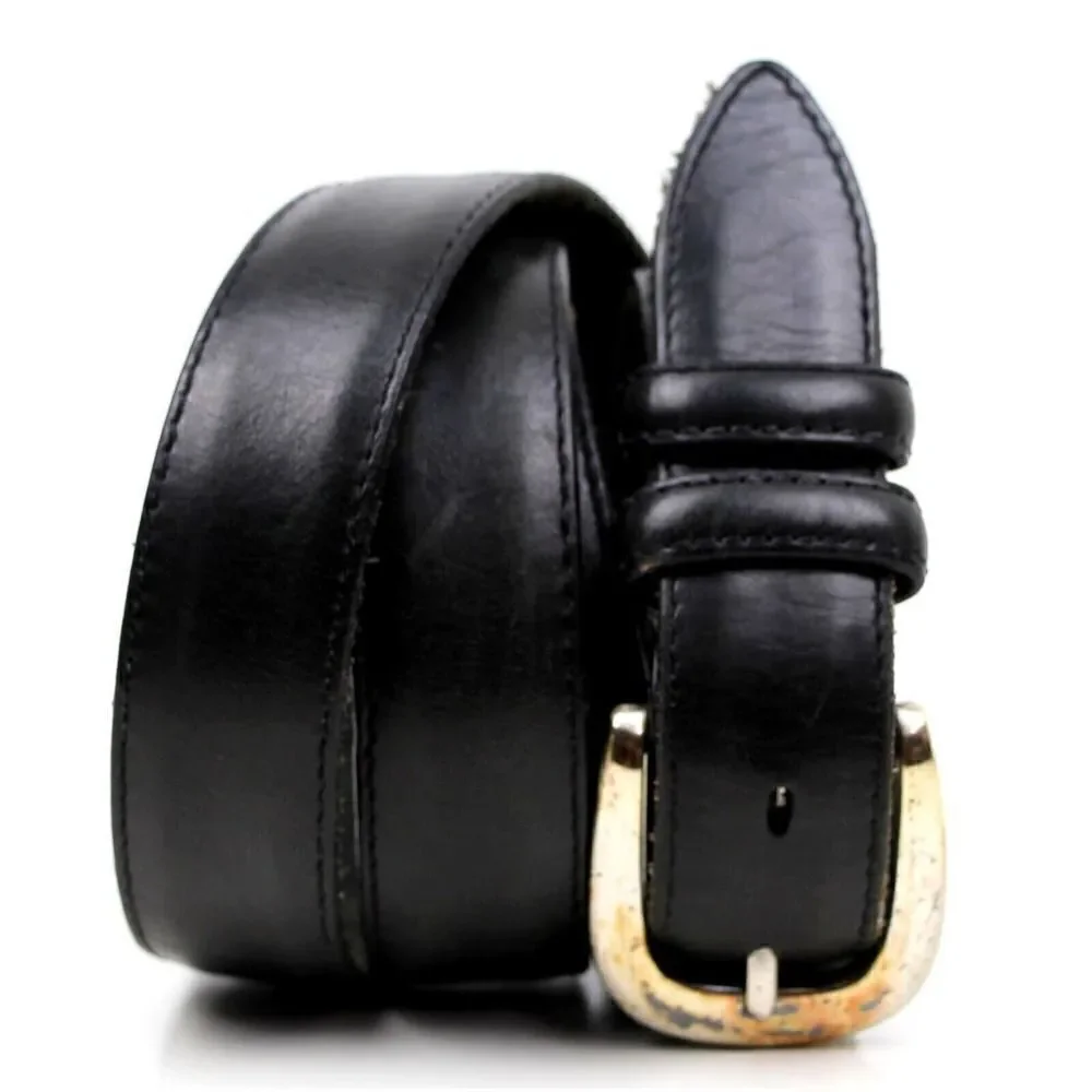CLASSIC BLACK GENUINE LEATHER 1 1/8
